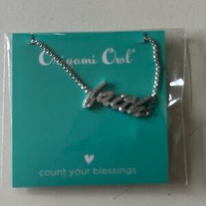 Origami Owl Silver Faith Necklace